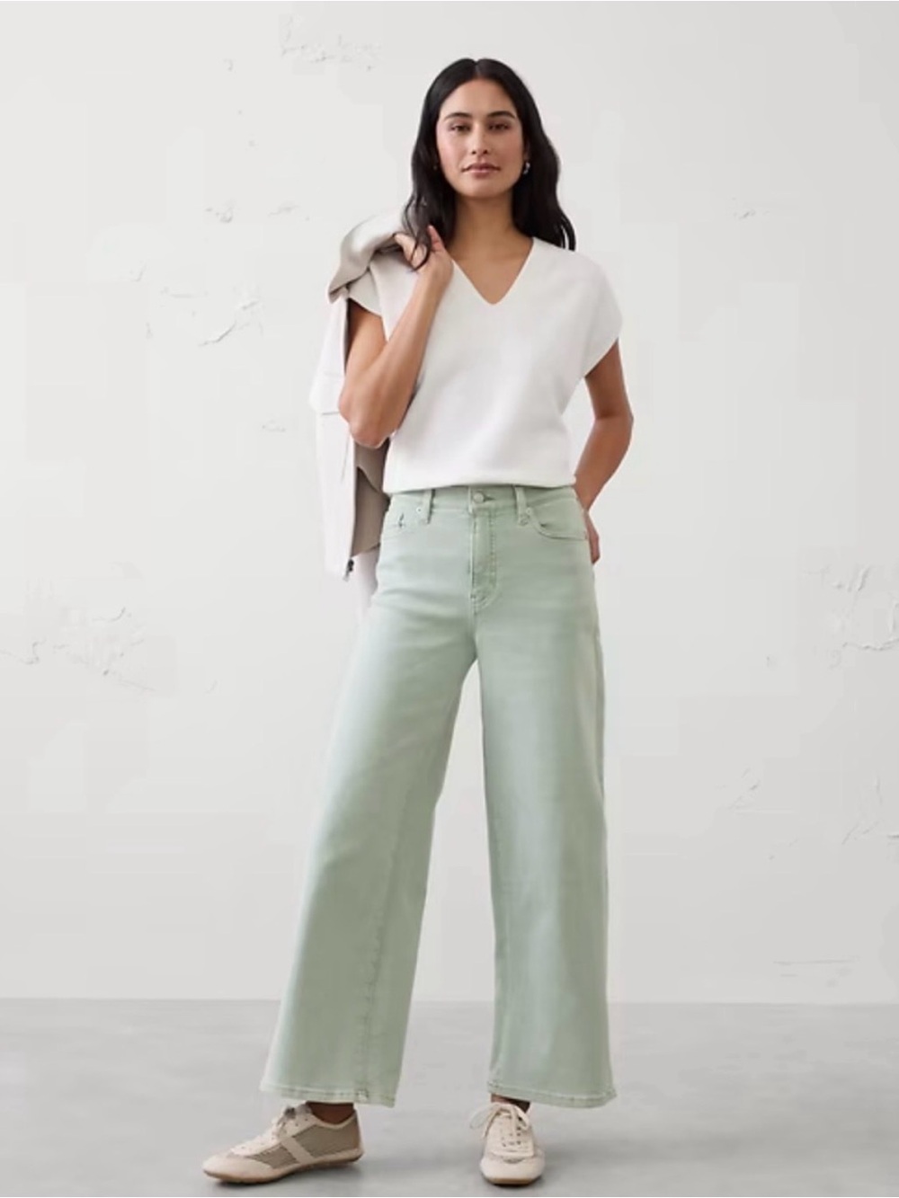 Banana Republic Mint Wide Leg Crop Sz 8 NWT